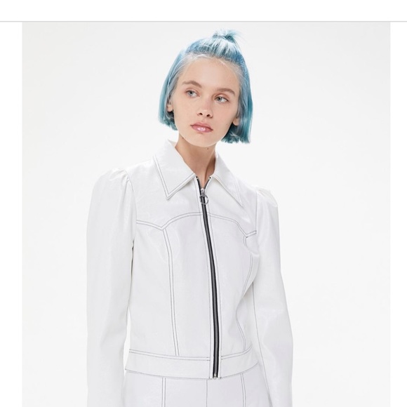 NWT NEW white Faux leather jacket urban outfitters - Picture 4 of 5